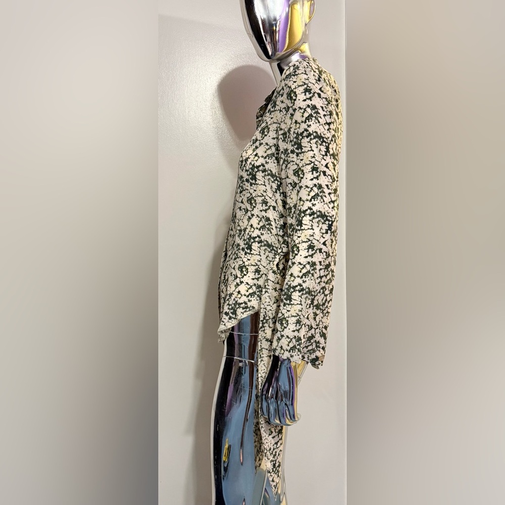 Nanushka - Cream Silk Blouse Green w/Yellow - Picture 4 of 5